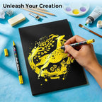 Betem Gold Acrylic Paint Pens, for Black Paper, Scrapbooking, Photo Album - Image 6