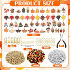 Tondiamo 2823 Pcs Thanksgiving Bead Keychain DIY Craft Making Kit Autumn Leaf - Image 2