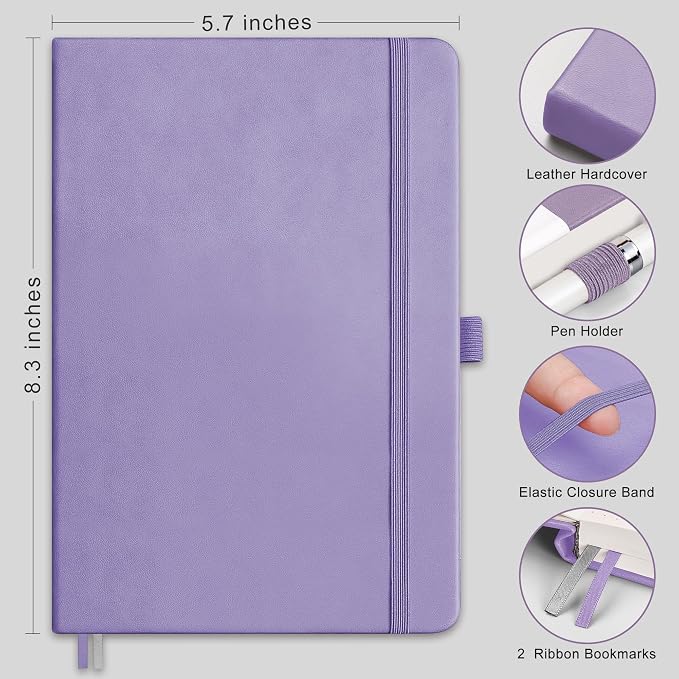 RETTACY Blank Journal Notebook, 192 Pages, A5 Medium Size | Leather Hardcover - Image 2