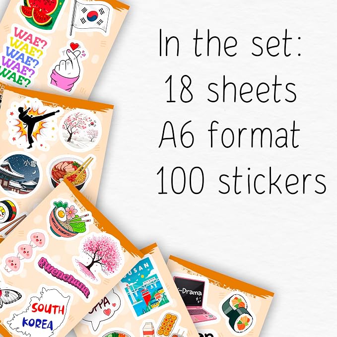 100Pcs South Korea Stickers for Luggage, Water Bottle - Image 2