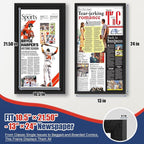 JupDec 11 × 22 Up to 13 × 24 Newspaper Frame, Premium Wood Display Case - Image 2