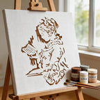 TIAMECH A4 Reusable Vintage Reading Girl Stencil - Image 7