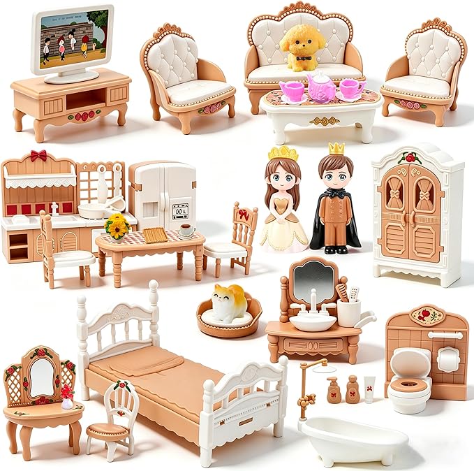 Doll House Furniture Accessories Four Major Series: Living Room, Kitchen by Unknown