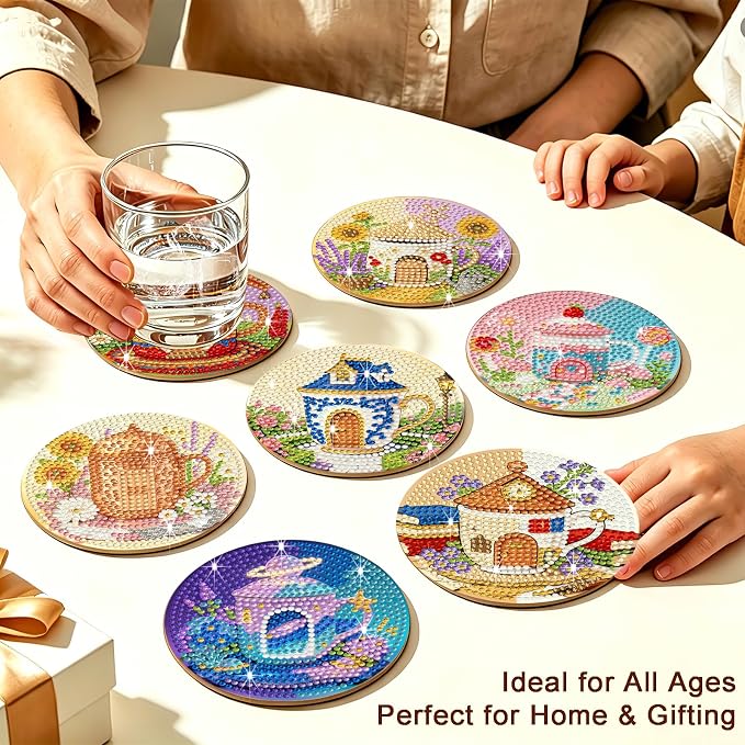 8-Pack Diamond Art Coaster Kit - Image 5
