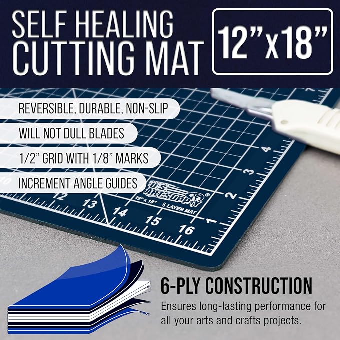 U.S. Art Supply 12" x 18" Self-Healing Cutting Mat 5-Ply - Image 2