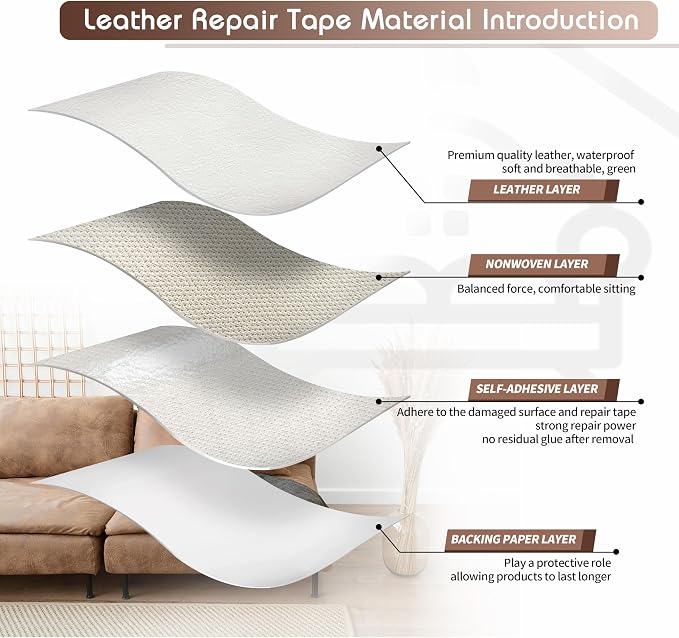 KING MOUNTAIN Leather Repair Patch, 4 x 63 Inches self Adhesive Leather Repair - Image 3