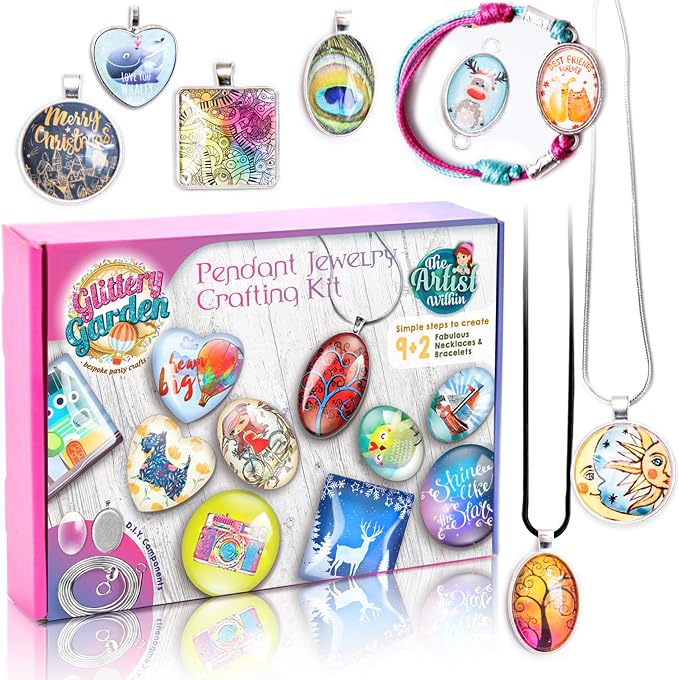 Glittery Garden Girls Jewelry Making Kit. Necklace & Bracelet Crafting Set | by GlitteryGarden