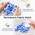 Nicpro Blue Fabric Paint, 8.45 oz Fabric Paint - Image 4