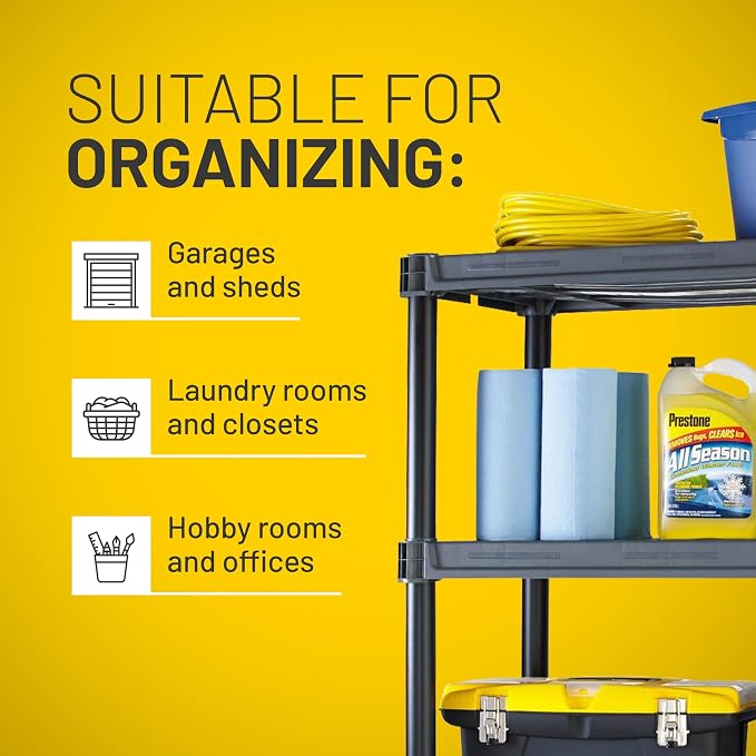 Plano 5-Shelf Extra Heavy Duty Plastic Storage Shelves, 72.5” x 36” x 24” - Image 4