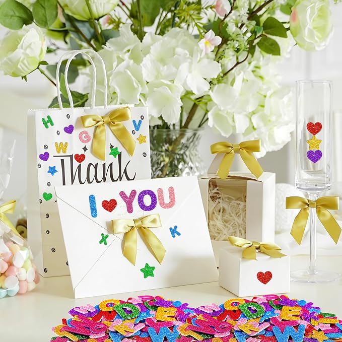 Foam Letter Stickers, 7 Sheets 3D Glitter Alphabet Stickers - Image 6
