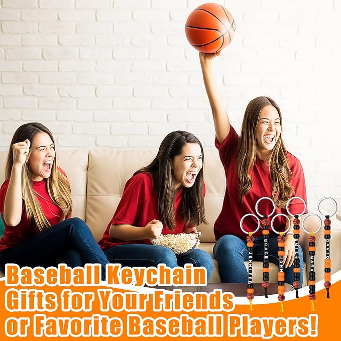 Landical 564 Pcs Basketball Keychain Making Kit DIY Basketball Bead Key Chain - Image 6