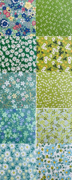 HANPATQUI 50PCS 10 x 10 inch Green Printed 100% Cotton Fat Quarters Fabric - Image 5