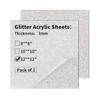 Glitter Acrylic Sheets 12 x 12 inch 1/8" Thick by gdhwcxl