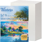Threvortax 100 PCS Watercolor Paper 5X7 Inch 105LB/230GSM Cold Press Water by Threvortax