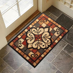 Vintage Tile Faux Cashmere Non-Slip Rug 15.7x23.6 Inches, Washable Low Pile - Image 8