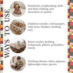 Autumn Patchwork Cotton Fabric Panel 61 x 36.6 Inches, Vintage Quilt Style - Image 9