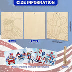 COCHIE 10 Pieces Large 4th of July Unfinished Wood Crafts to Paint - Image 2