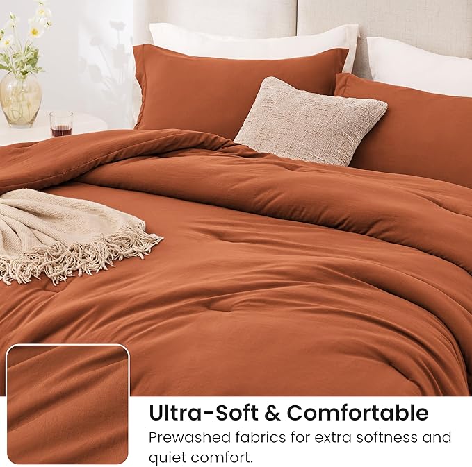 Love's cabin Terracotta Twin/Twin XL Comforter Set, 2-Piece Prewashed Bed Set - Image 4