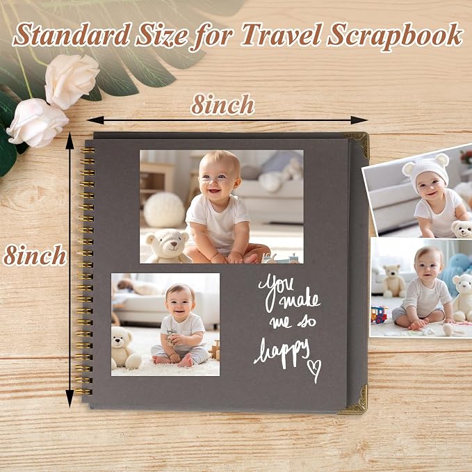 Joyberg Scrapbook 80 Pages, Scrapbooking Supplies 8 x 8 In, Scrapbook Album - Image 3