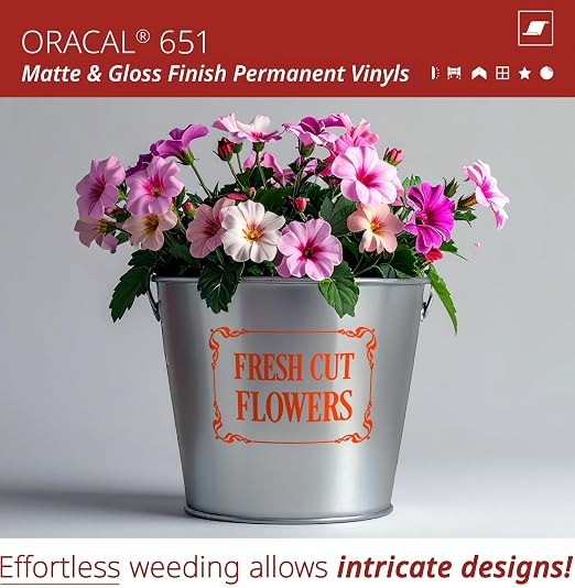 ORACAL 651 Matte Orange Vinyl Durable Roll Easy to Weed Permanent Adhesive - Image 3