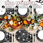 50 Guests Halloween Spider Web Plates and Napkins Party Supplies Spiderweb - Image 7