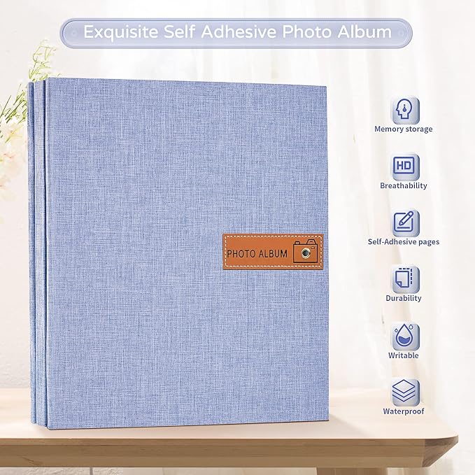 Popotop Large Photo Album Self Adhesive 4x6 5x7 8x10 Scrapbook Album DIY - Image 2