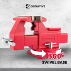6.5" Heavy-Duty Bench Vise Ductile Iron Bench Vise 360° Swivel Bench Vice - Image 3