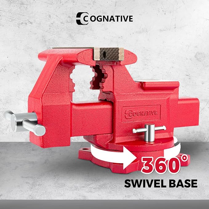 6.5" Heavy-Duty Bench Vise Ductile Iron Bench Vise 360° Swivel Bench Vice - Image 3