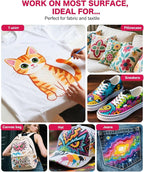 Fabric Paint, 20 Colors Permanent Soft Fabric Paint Set - Image 6
