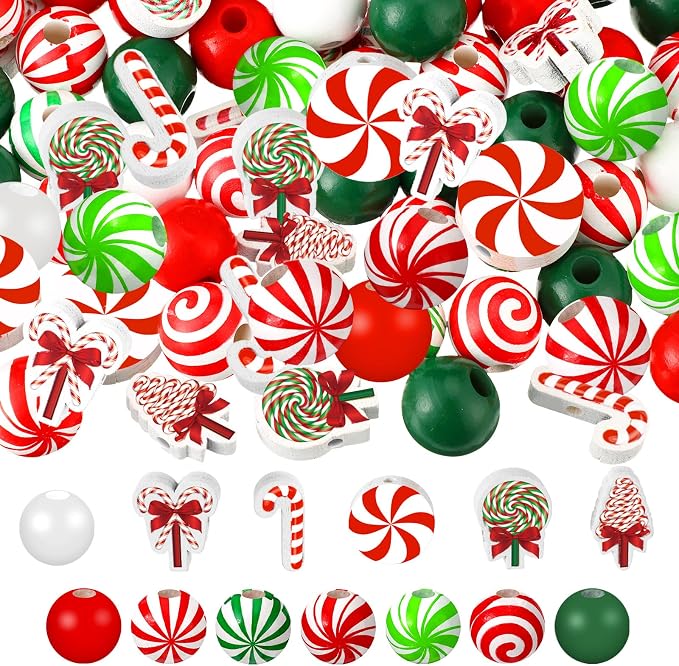 Qunclay 200 Pcs Christmas Beads by Qunclay