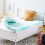Linenspa 4 Inch Swirl Gel Memory Foam Mattress Topper, Twin Size – Cooling Gel by Linenspa
