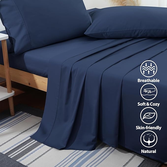 Flat Sheet Only 2 Pack, Twin Size 400 Thread Count 100% Egyptian Cotton Flat - Image 3