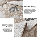 Dintszyayue Brown Boho Quilt Set Queen, 3 Pieces Aztec Texture Quilt - Image 4