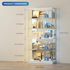 RGB Glass Display Cabinet with Lights, Modern Curio Cabinet Display Cases - Image 2