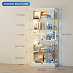 RGB Glass Display Cabinet with Lights, Modern Curio Cabinet Display Cases - Image 9