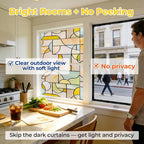 OHTMERU 3D Stained Glass Window Privacy Film, Heat Control UV Blocking Static - Image 3