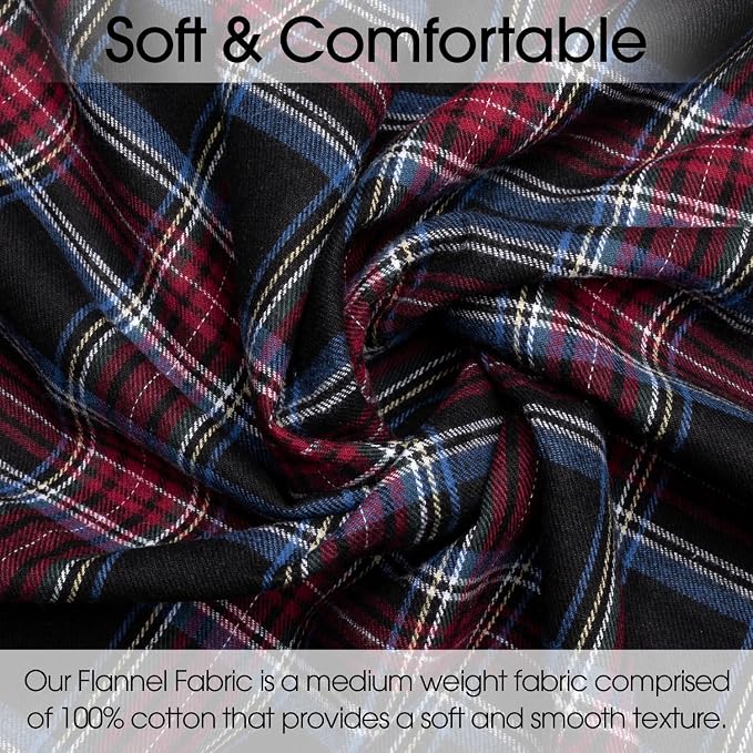 Pico Textiles 2 Yards Bolt Red and Black Tartan Plaid Flannel Fabric - Image 3