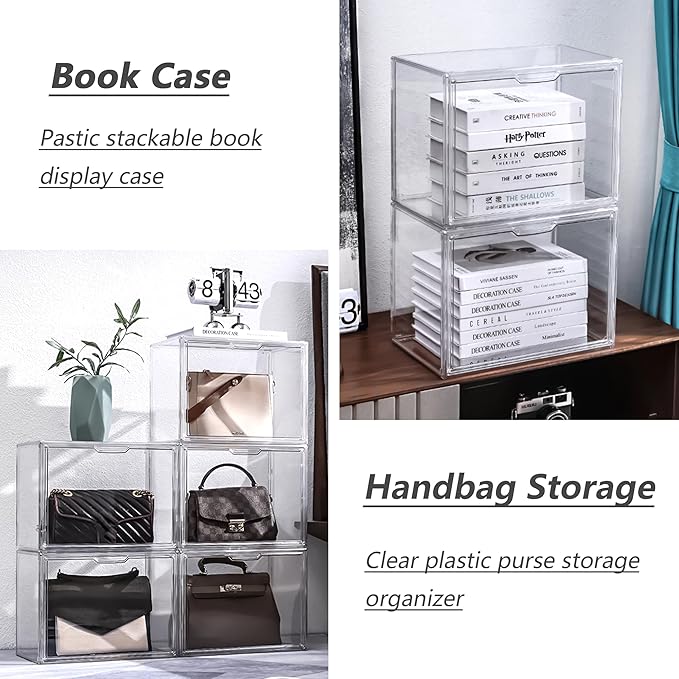 Clear Stackable Plastic Storage Bins - Image 3