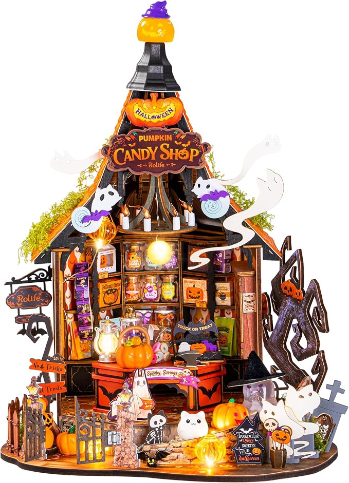Rolife Halloween Haunted Candy House DIY Miniature House Kits by Rolife