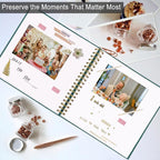 10 x 10 Inch Scrapbook Photo Album, Hardcover Kraft White Pages Arch Window - Image 4