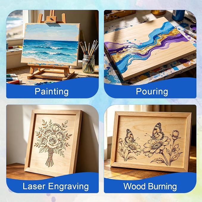 ESRICH 11x14 Inch Wood Panels for Painting, 2 Pack Craft Wood Canvas Boards - Image 6