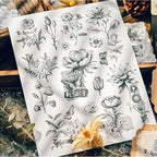 2 Sheets Vintage Floral Rub On Transfer Stickers, - Image 3