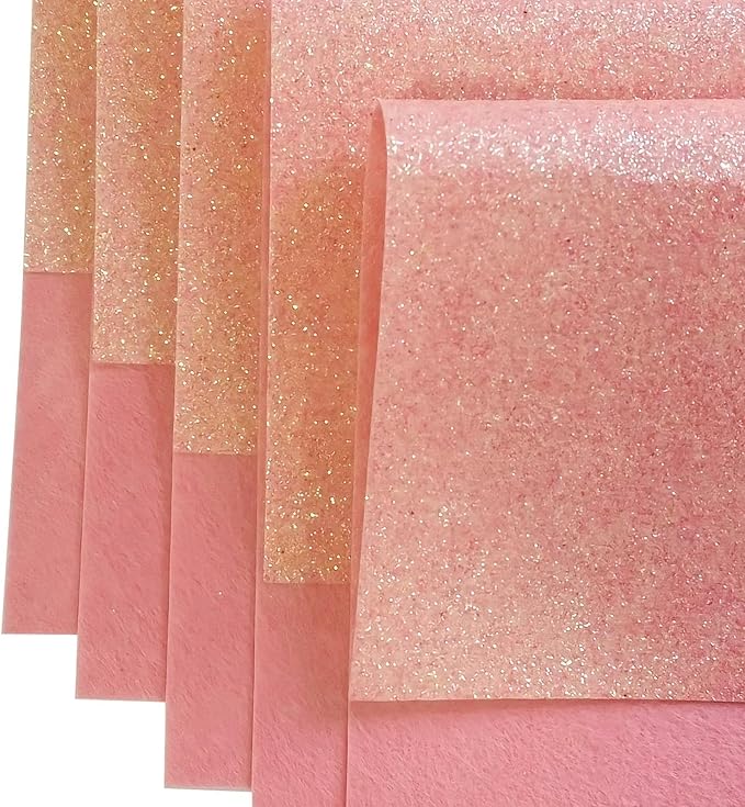Jtnohx Glitter Felt Fabric, 8 x12 inches Felt Square Glitter - Image 4
