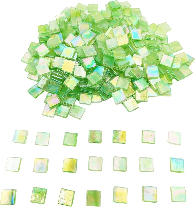 1.1 LB Ice Jade Mosaic Tiles, 0.59“ Square Glass Mosaic Pieces - Image 4