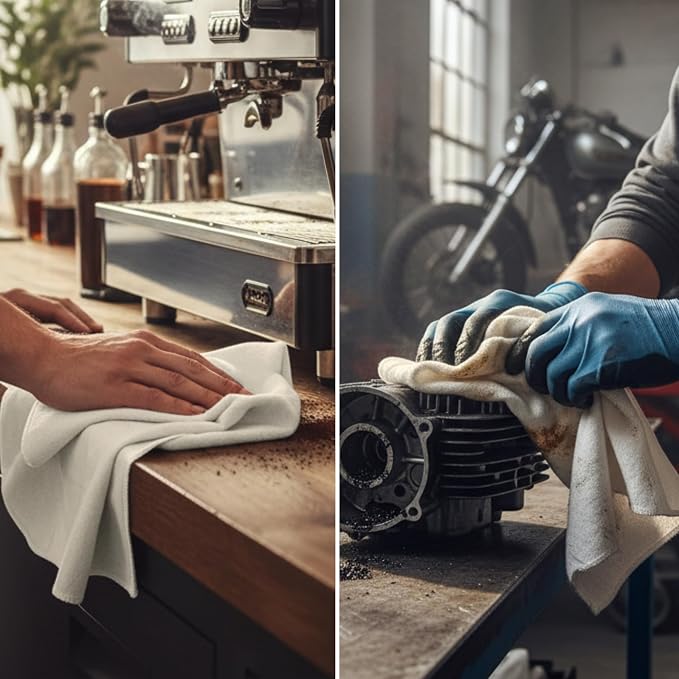Flour Sack Shop Towels, Natural Cotton Cleaning Towels 14" x 12", Automotive - Image 3