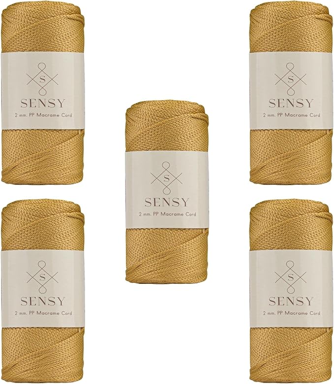 5 Skeins of Sensy Premium 2mm 251 Yards Polyester Rope 100% Polypropylene Cord by SSENSY
