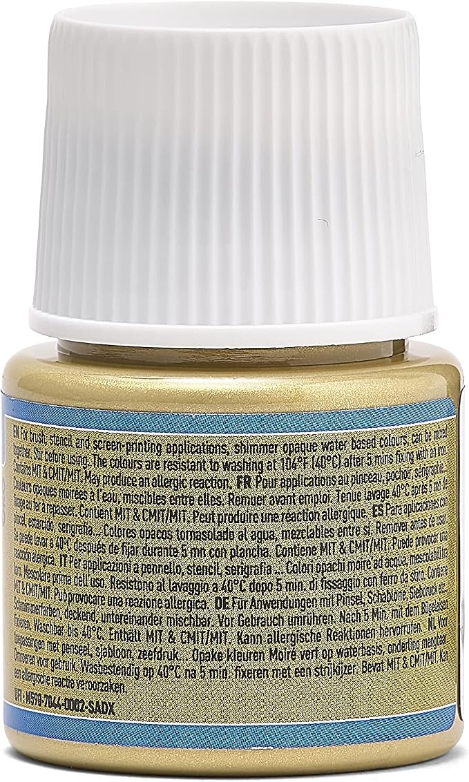 PEBEO Setacolor Opaque Fabric Paint 45-Milliliter Bottle, Shimmer Gold - Image 2
