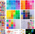 6 Boxes Bracelet Making Kit Pony Beads, 6x9mm Kandi Rave & Hair Beads Set by SJZWSD