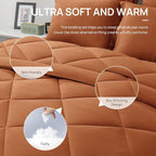 Love's cabin Full Comforter Set Terracotta, 7 Pieces Full Bed in a Bag - Image 5
