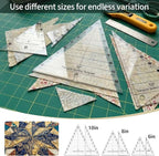 6 Pcs Tall Triangle Acrylic Quilting Templates Set - Image 4